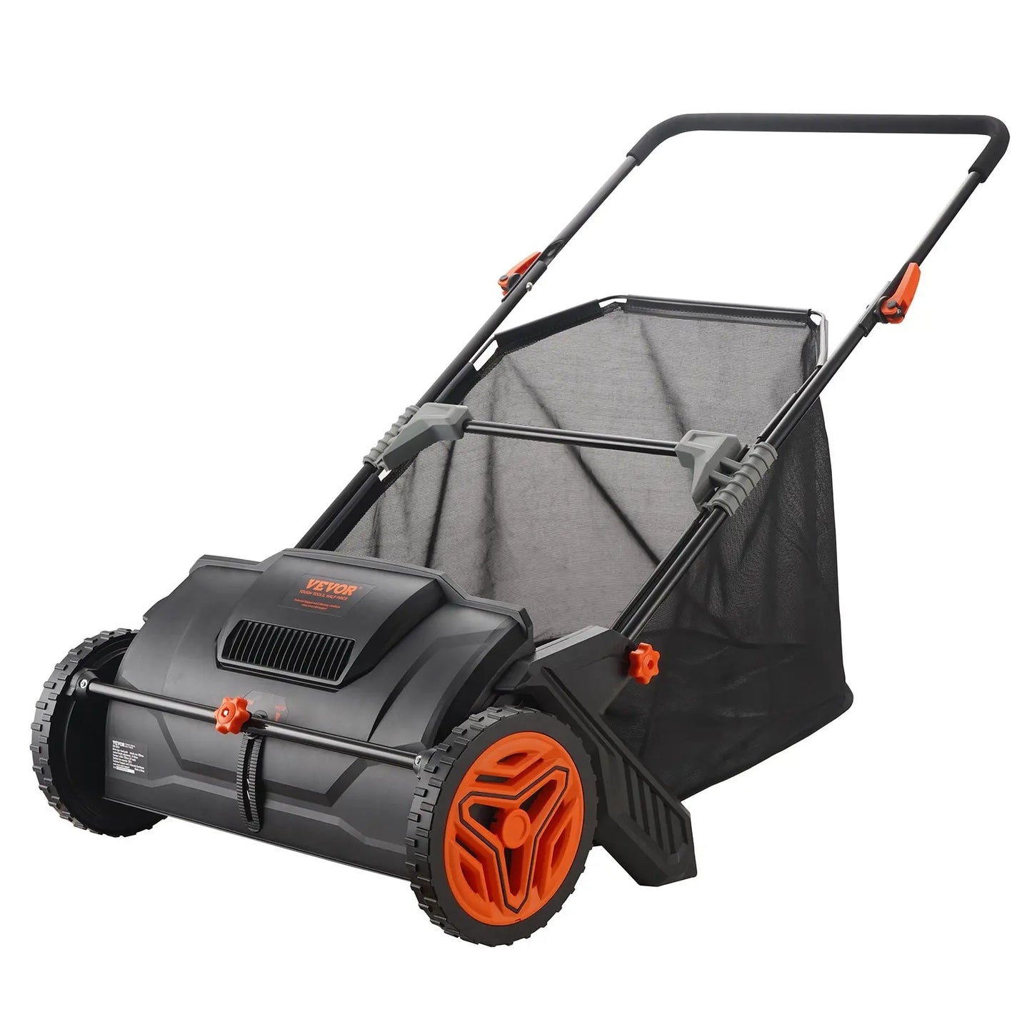 21-Inch Push Lawn Sweeper – 3.5 cu. ft. Hopper, Dual Spinning Brushes & Adjustable Handle for Leaf & Grass Cleanup