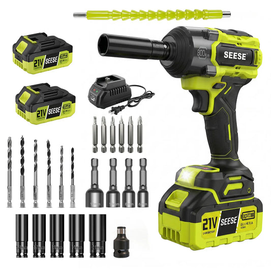 3-in-1 Cordless Impact Wrench Kit, 1/2″, 590 ft-lbs, 2 Batteries