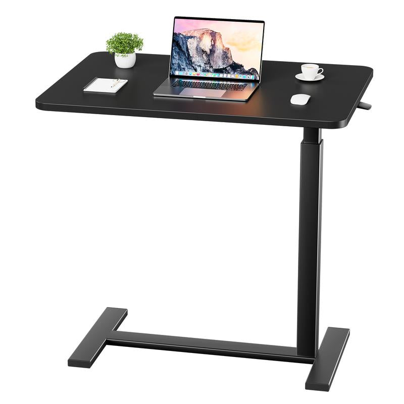 Adjustable Overbed Table with Wheels, Tilting Laptop Desk for Bedside Use
