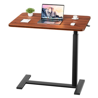 Adjustable Overbed Table with Wheels, Tilting Laptop Desk for Bedside Use