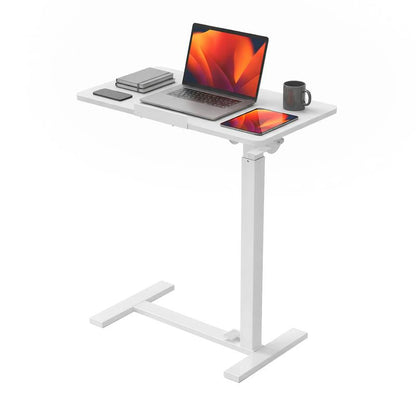 Adjustable Overbed Table with Wheels, Tilting Laptop Desk for Bedside Use